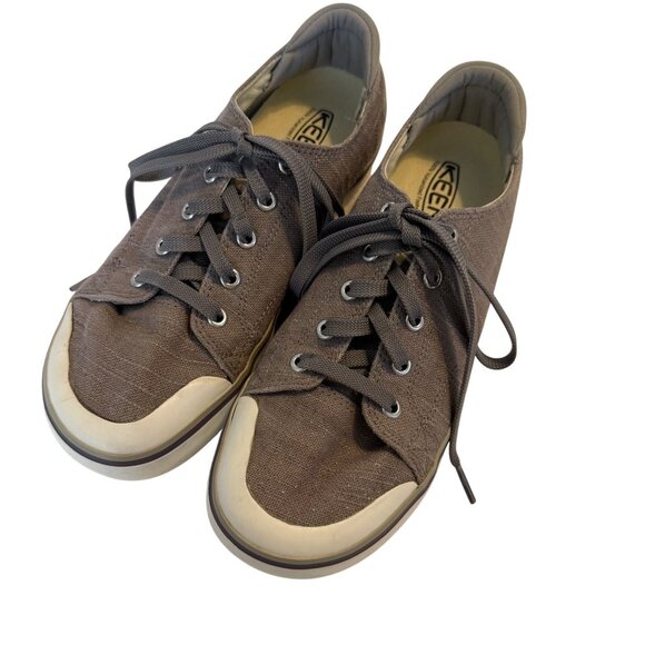 SIZE 8 Keen Elsa Brown Canvas Sneakers Shoes - Picture 1 of 10